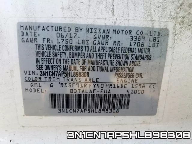 3N1CN7AP5HL898308 фото 2