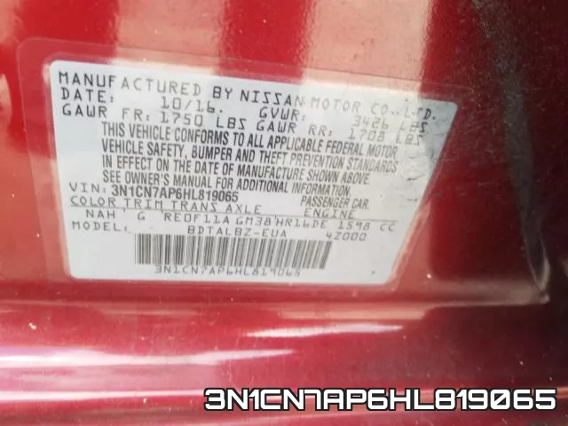 3N1CN7AP6HL819065 фото 2