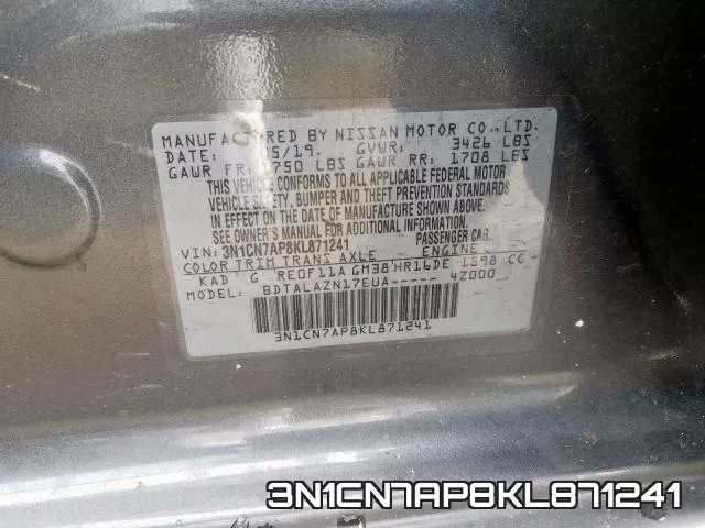 3N1CN7AP8KL871241 фото 2