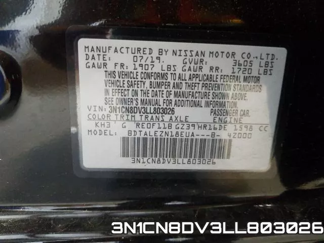 3N1CN8DV3LL803026 фото 2