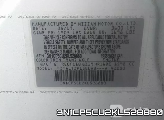 3N1CP5CU2KL528880 фото 10