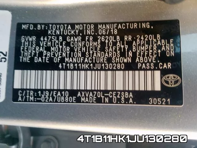4T1B11HK1JU130280 фото 2