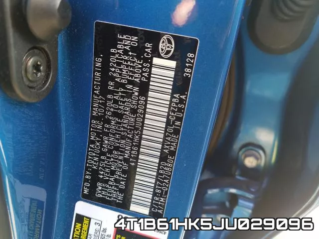 4T1B61HK5JU029096 фото 2