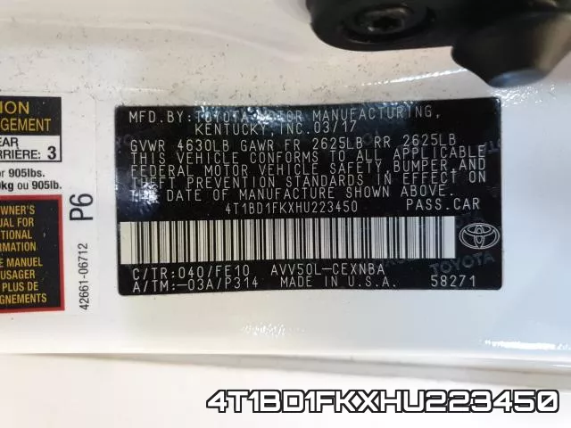 4T1BD1FKXHU223450 фото 2