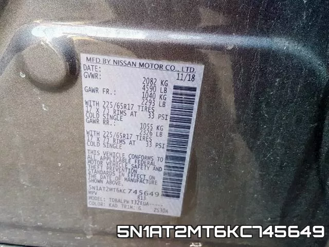 5N1AT2MT6KC745649 фото 2