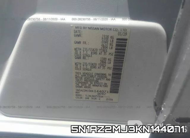 5N1AZ2MJ3KN144071 фото 10