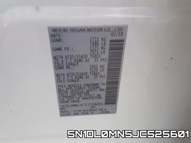 5N1DL0MN5JC525601 фото 2