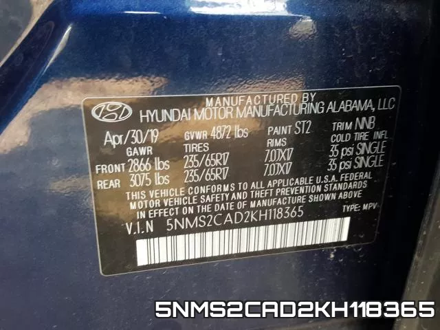 5NMS2CAD2KH118365 фото 2