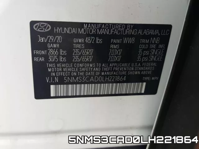 5NMS3CAD0LH221864 фото 2