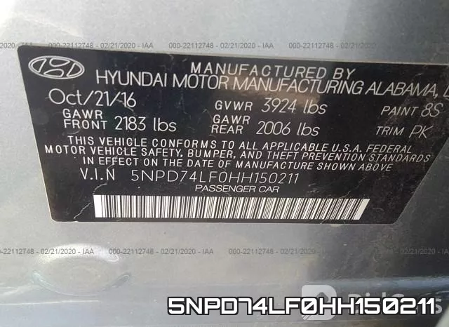 5NPD74LF0HH150211 фото 10
