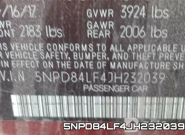 5NPD84LF4JH232039 фото 9