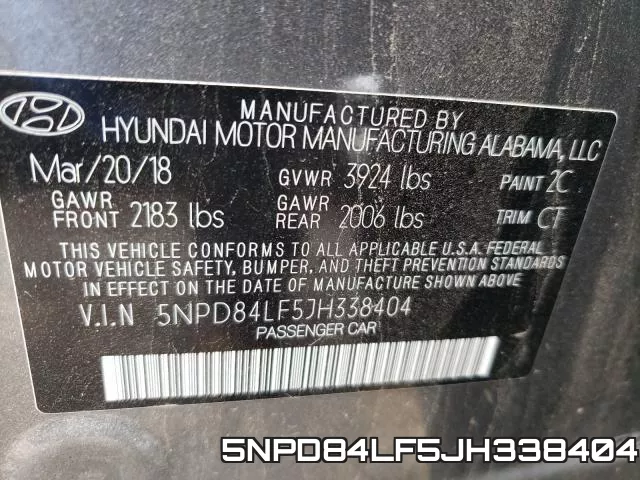 5NPD84LF5JH338404 фото 2
