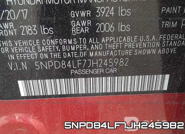 5NPD84LF7JH245982 фото 10