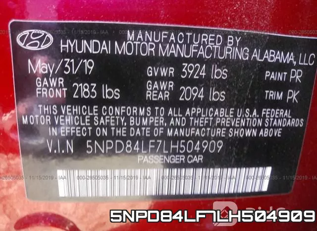 5NPD84LF7LH504909 фото 10
