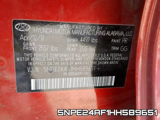 5NPE24AF1HH589651 фото 2