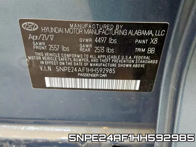 5NPE24AF1HH592985 фото 2