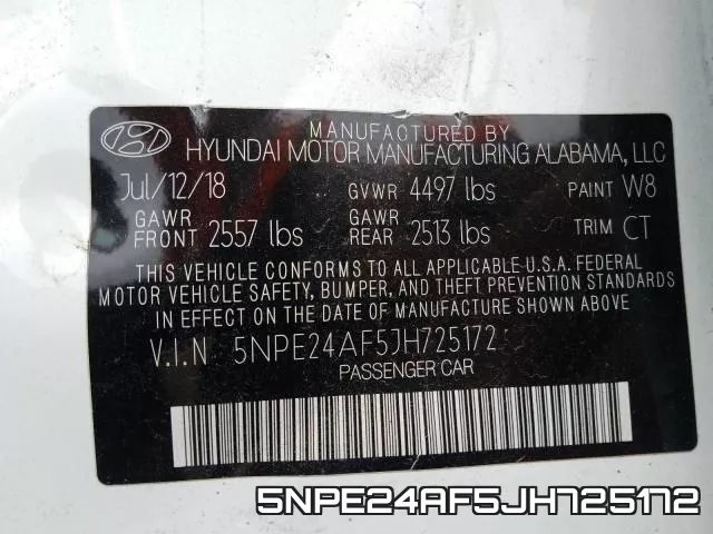 5NPE24AF5JH725172 фото 2
