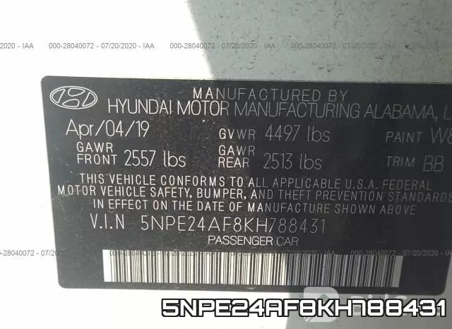 5NPE24AF8KH788431 фото 10