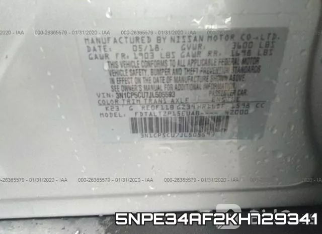 5NPE34AF2KH729341 фото 10