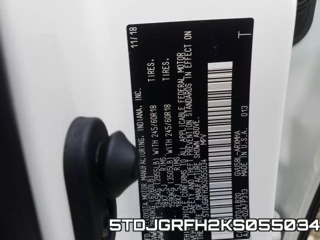 5TDJGRFH2KS055034 фото 2