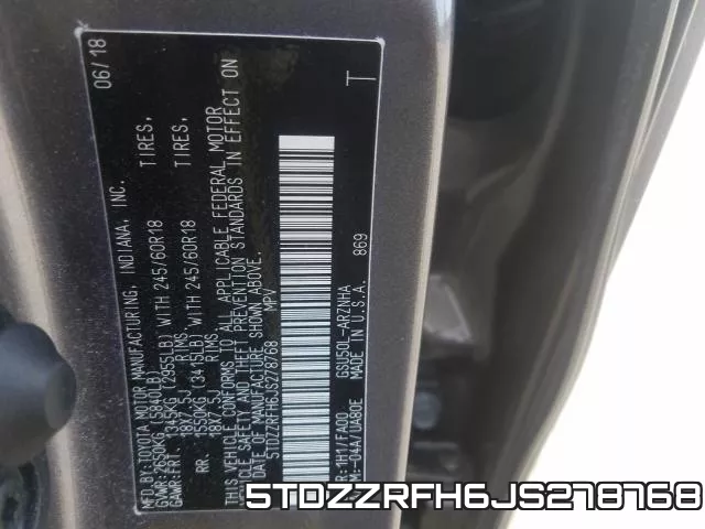 5TDZZRFH6JS278768 фото 2