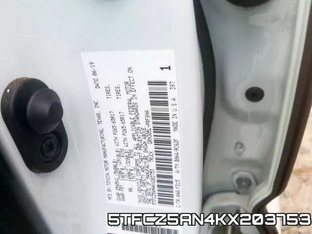 5TFCZ5AN4KX203753 фото 2