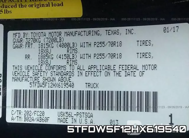 5TFDW5F12HX619540 фото 10