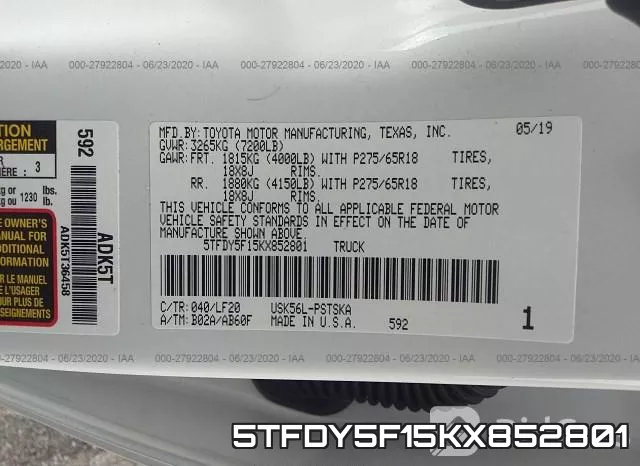 5TFDY5F15KX852801 фото 10