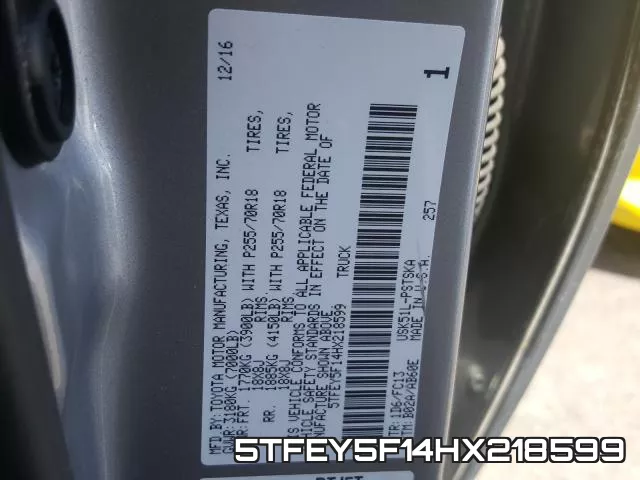 5TFEY5F14HX218599 фото 2