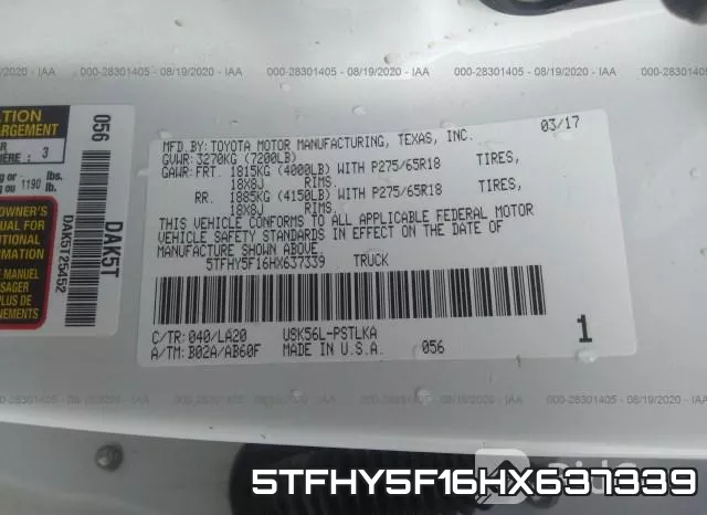 5TFHY5F16HX637339 фото 10