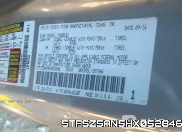 5TFSZ5AN5HX052846 фото 9