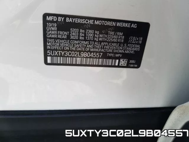5UXTY3C02L9B04557 фото 2