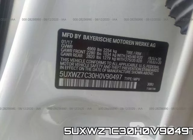 5UXWZ7C30H0V90497 фото 9