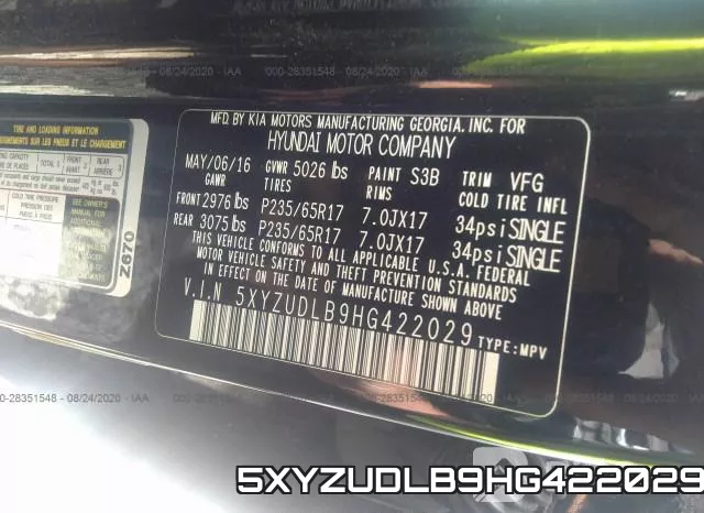 5XYZUDLB9HG422029 фото 10