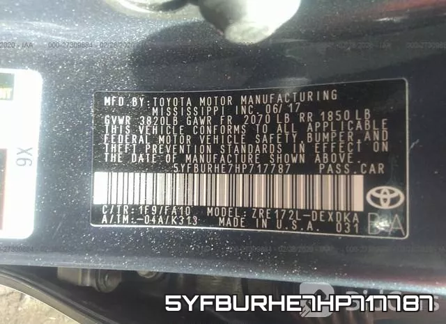 5YFBURHE7HP717787 фото 10