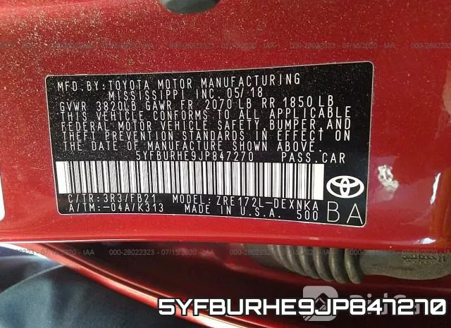 5YFBURHE9JP847270 фото 10