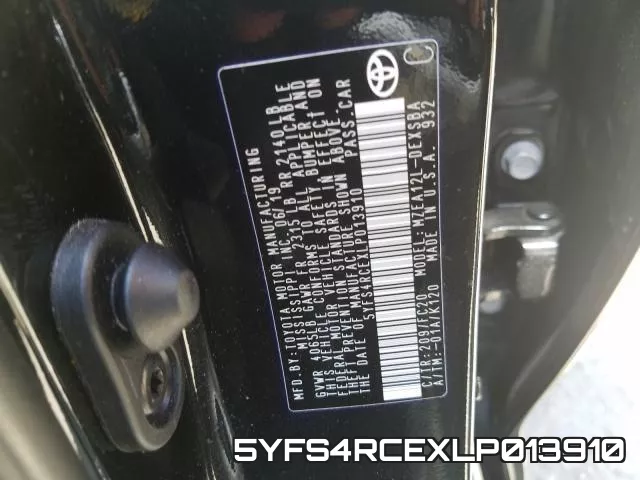 5YFS4RCEXLP013910 фото 2