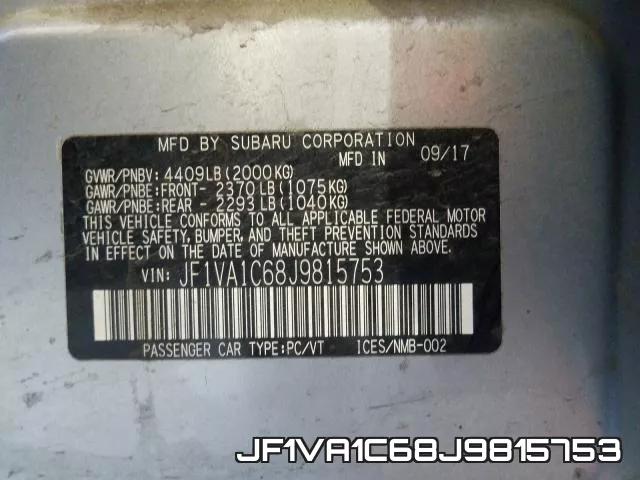 JF1VA1C68J9815753 фото 2