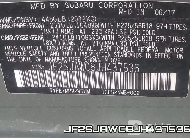 JF2SJAWC8JH437536 фото 10