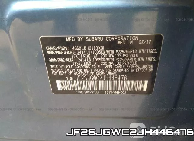 JF2SJGWC2JH446476 фото 10