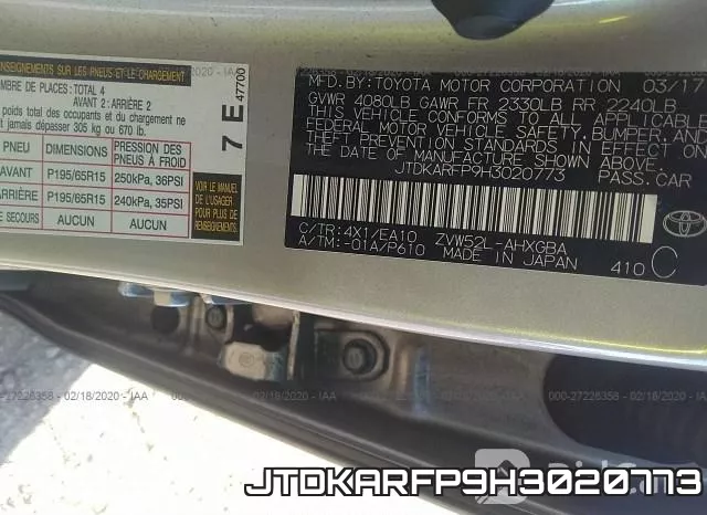 JTDKARFP9H3020773 фото 10
