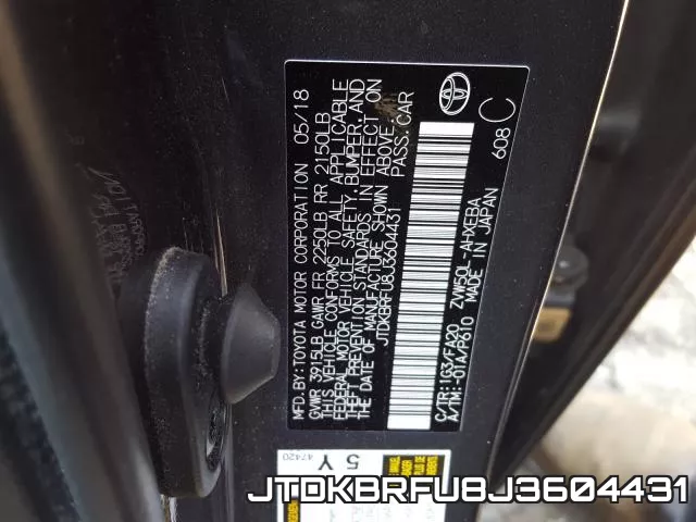 JTDKBRFU8J3604431 фото 2