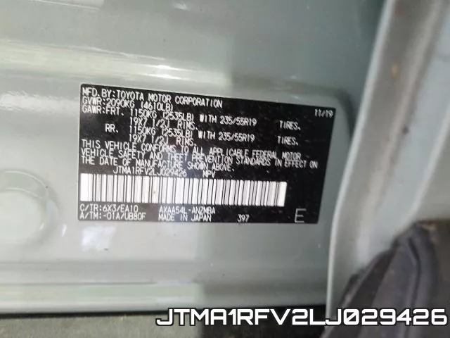 JTMA1RFV2LJ029426 фото 2