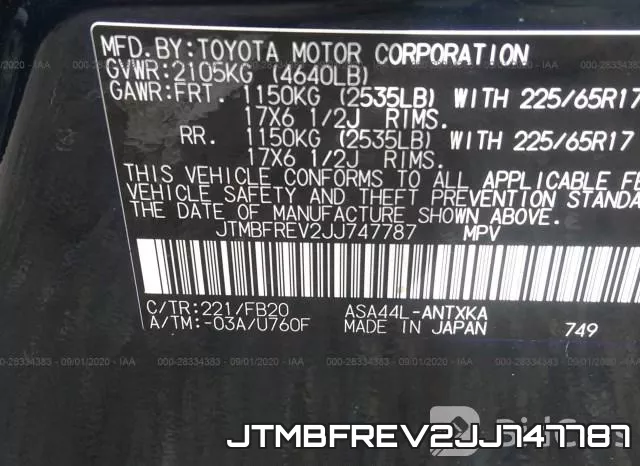 JTMBFREV2JJ747787 фото 10
