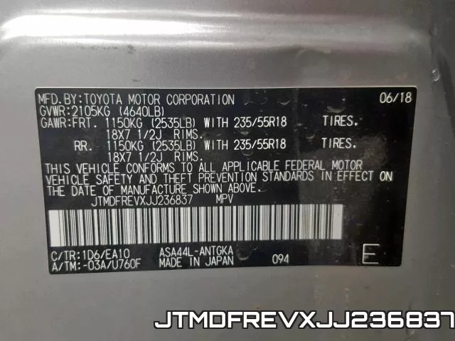JTMDFREVXJJ236837 фото 2