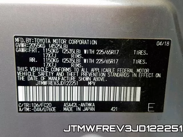 JTMWFREV3JD122251 фото 2