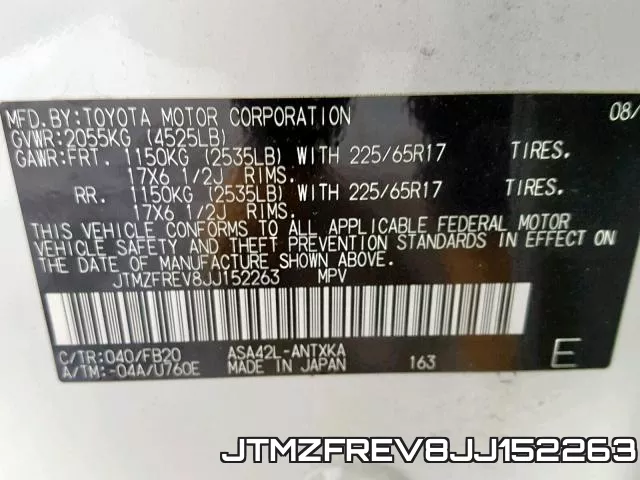 JTMZFREV8JJ152263 фото 2