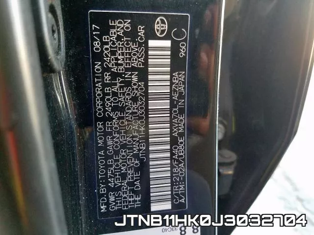 JTNB11HK0J3032704 фото 2