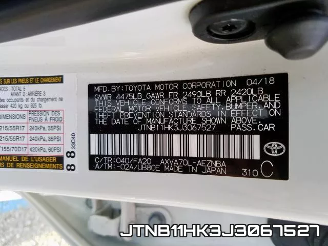 JTNB11HK3J3067527 фото 2