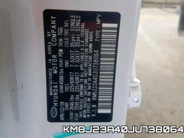 KM8J23A40JU738064 фото 2